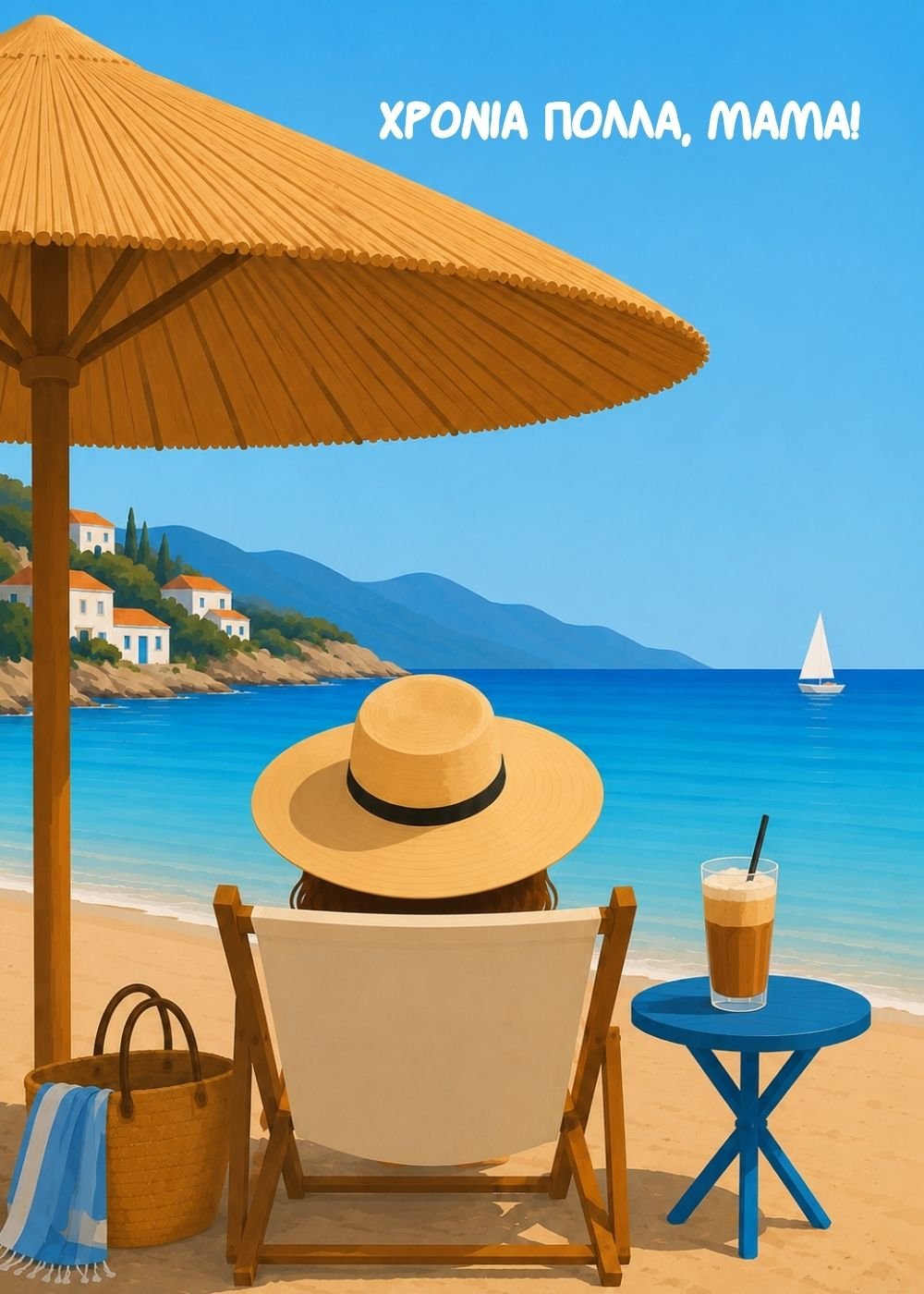 For Mum card – beach coffee