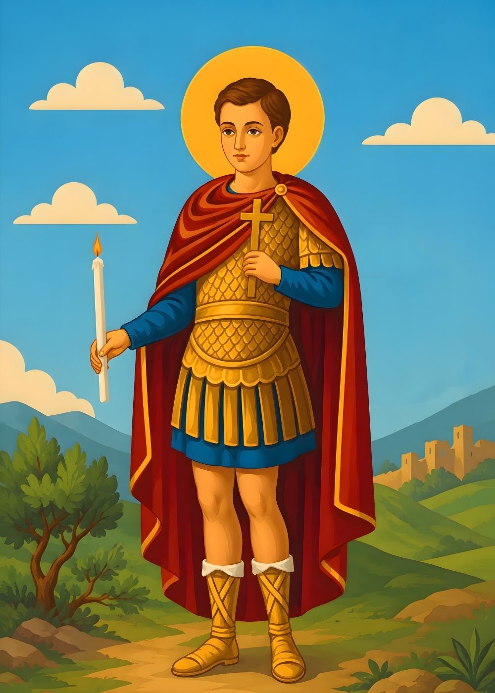 Name day card – Saint Fanourios icon