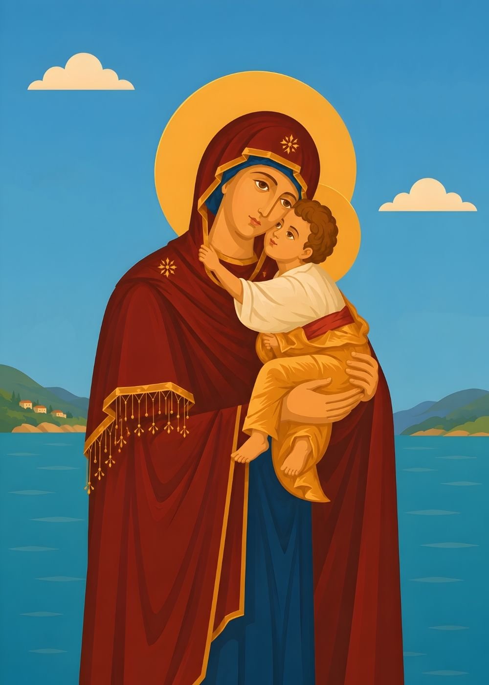 Name day card – Panayia Eleousa icon