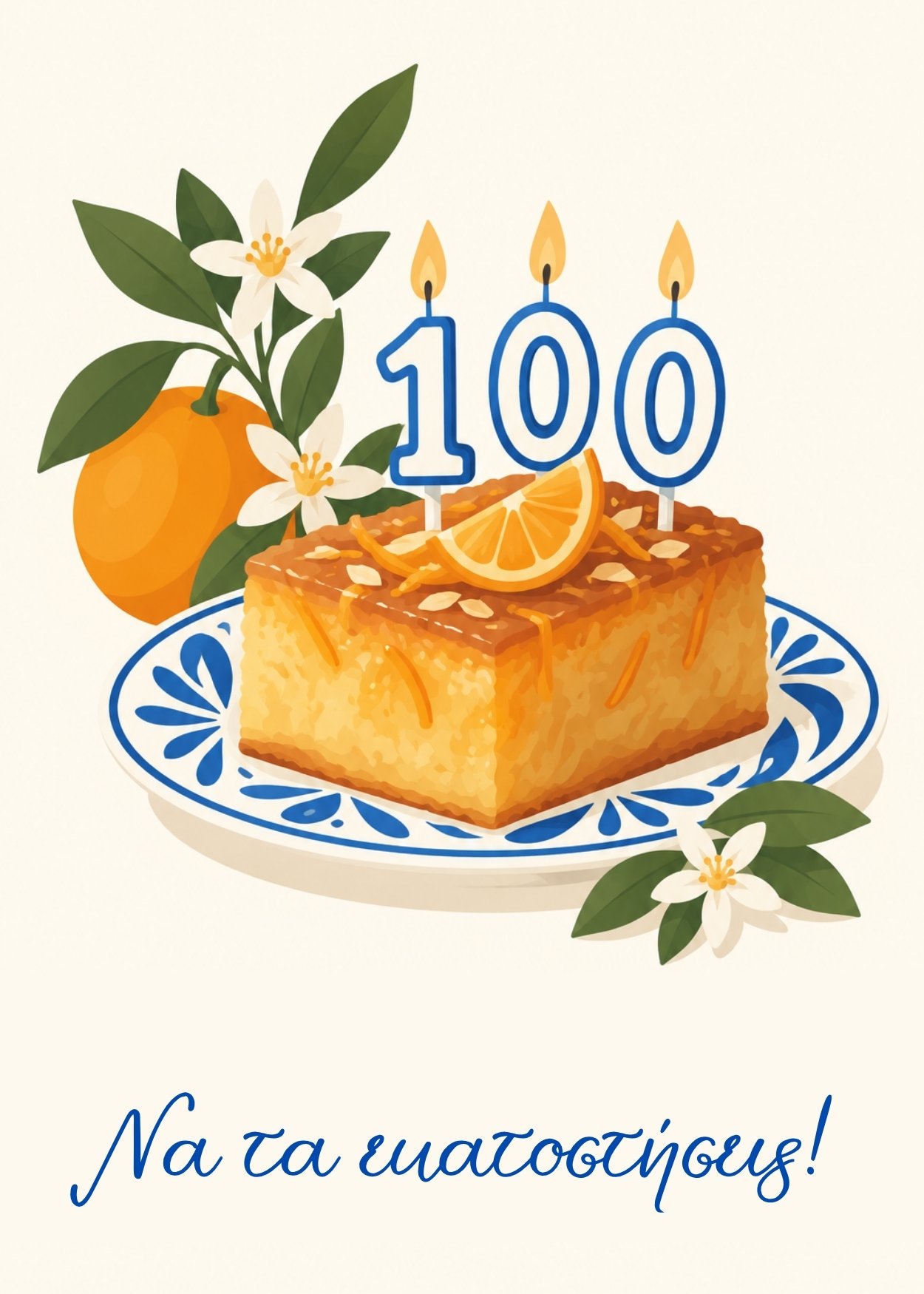 Birthday card – 100th birthday cake