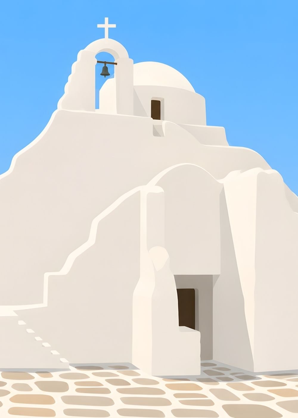 Blessing card – church by the sea, Mykonos