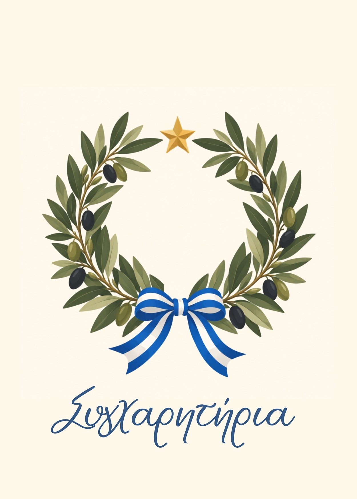 Blessings card – olive wreath congratulations
